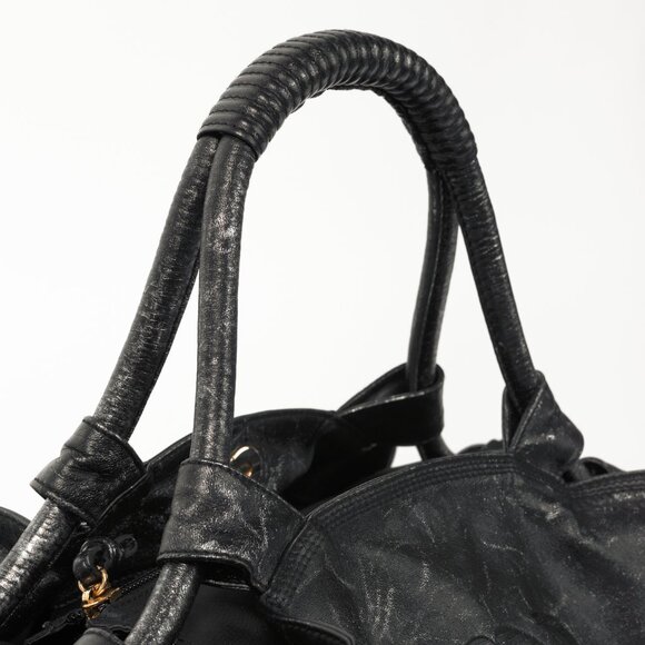 Loewe Nappa Aire Metallic Black Sheep Skin Anagram Handbag - Picture 6 of 12